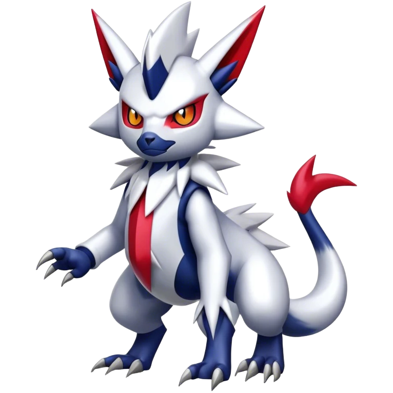 Cool Edgy Shiny Digimon-Weavile-Absol-Zangoose-hybrid full body emoji