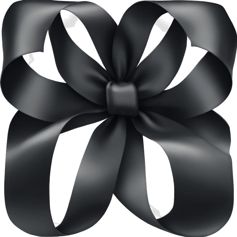 black thick ribbon bow emoji