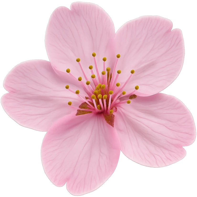 pink cherry blossom, no background emoji