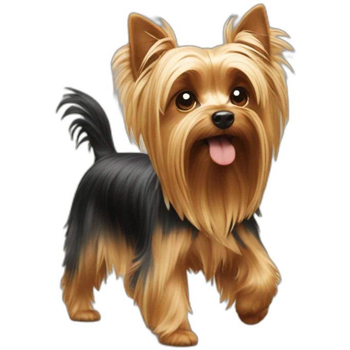 Yorkshire Terrier walking on two legs emoji