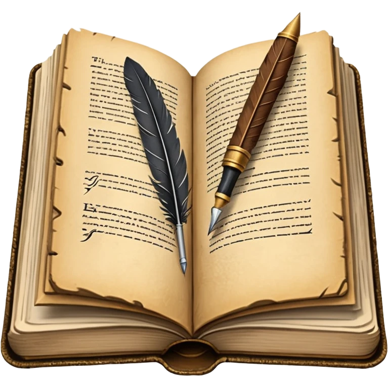 open history book with a quill pen emoji