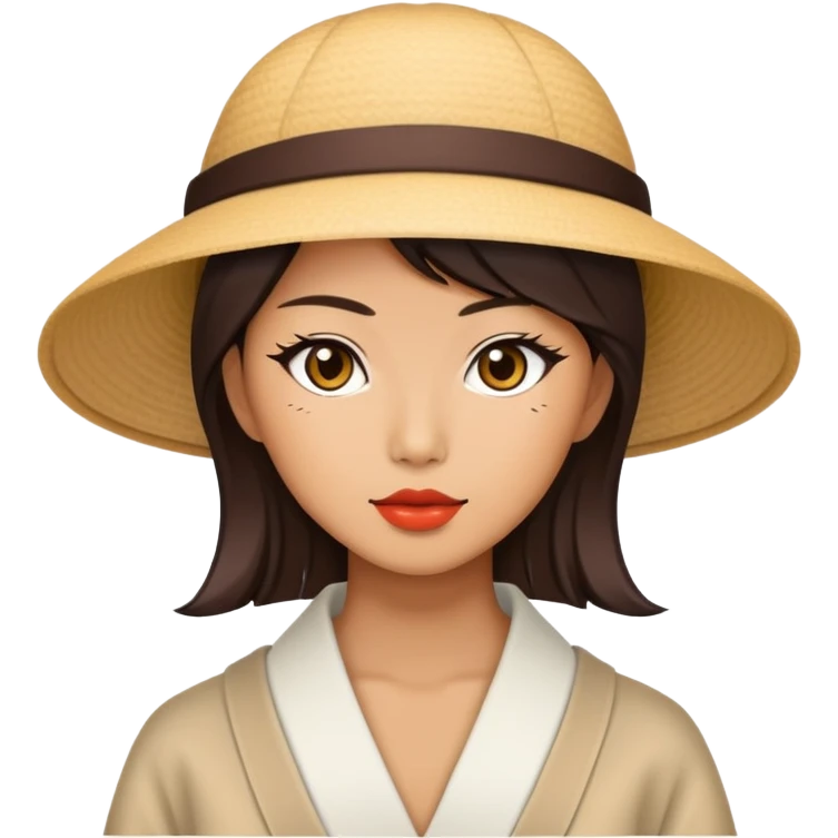 Stylish Japanese woman in trendy fashion emoji