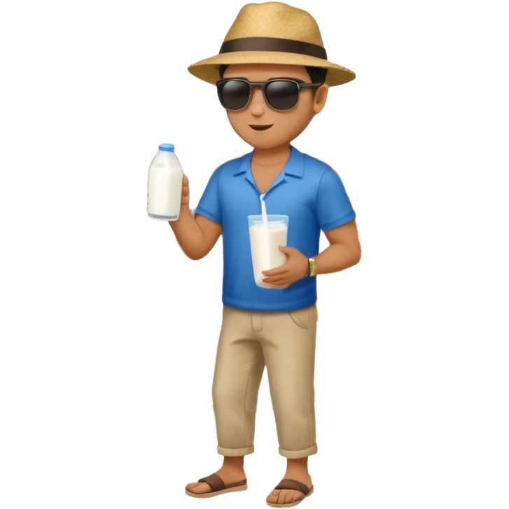 man full body buying a milk emoji
