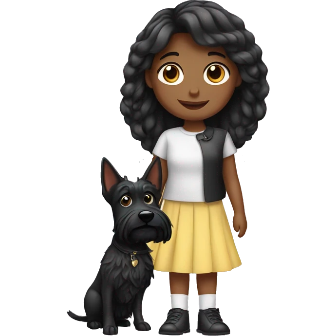 Girl with scottie dog  emoji