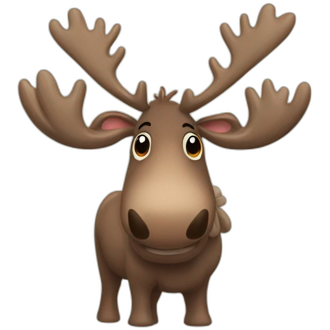 2d cute cartoon moose emoji