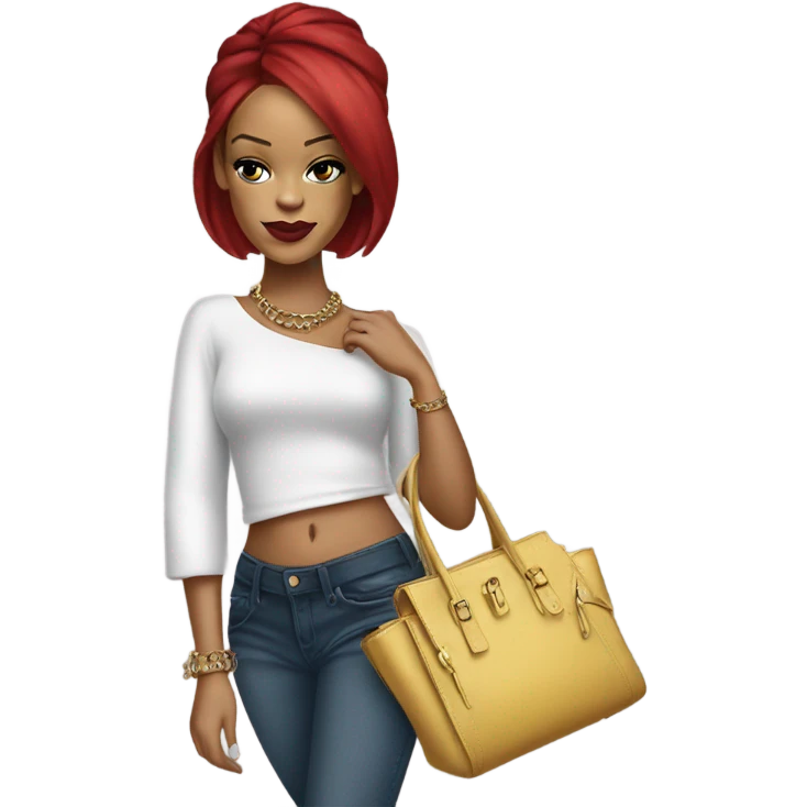 Rihanna holding a handbag emoji