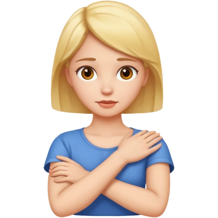 Arms crossed holding neck girl  emoji