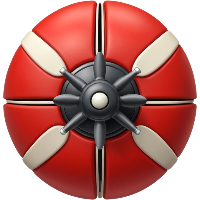 cricket ball with drone propellers attached to it, side view emoji