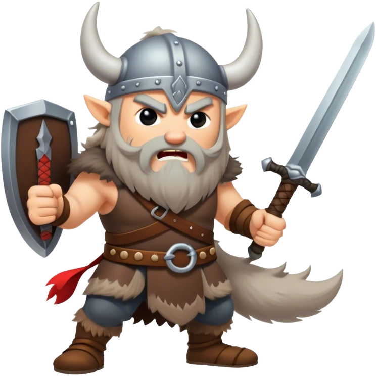 Aggressive Viking wolf with sword emoji