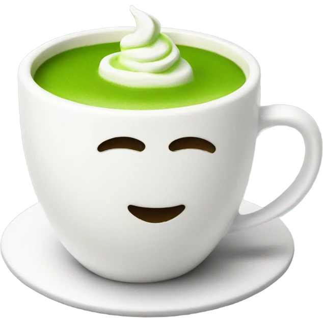 Realistic Matcha latte in white mug emoji