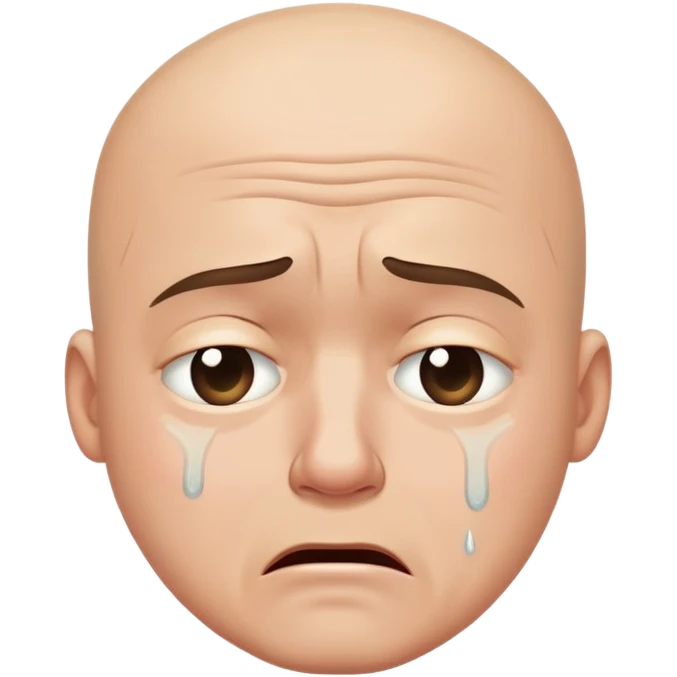 Bald man crying emoji