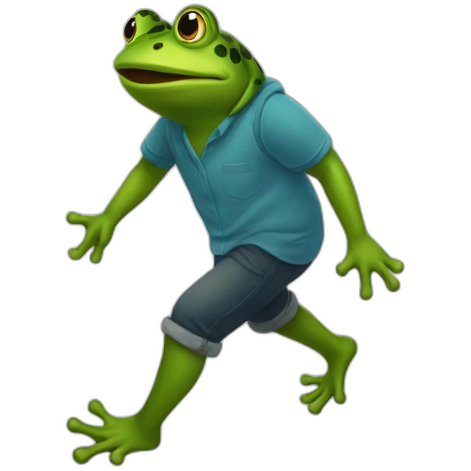 Frog walk to river emoji
