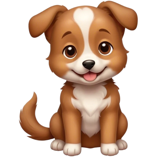 A cheerful puppy who wags its tail a lot.	 emoji