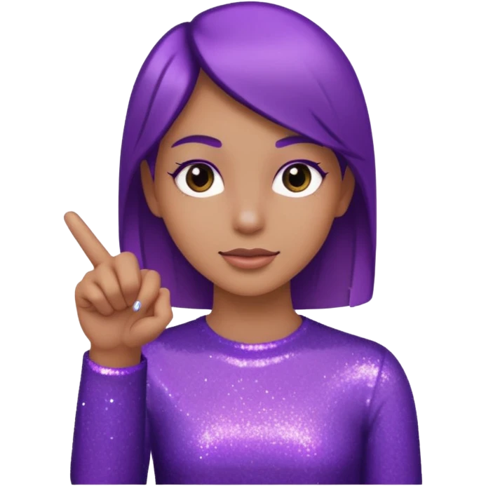 Glitter Roxo e Ciano Dedo apontando pro lado emoji
