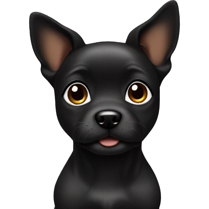 black puppy on her puppy  emoji
