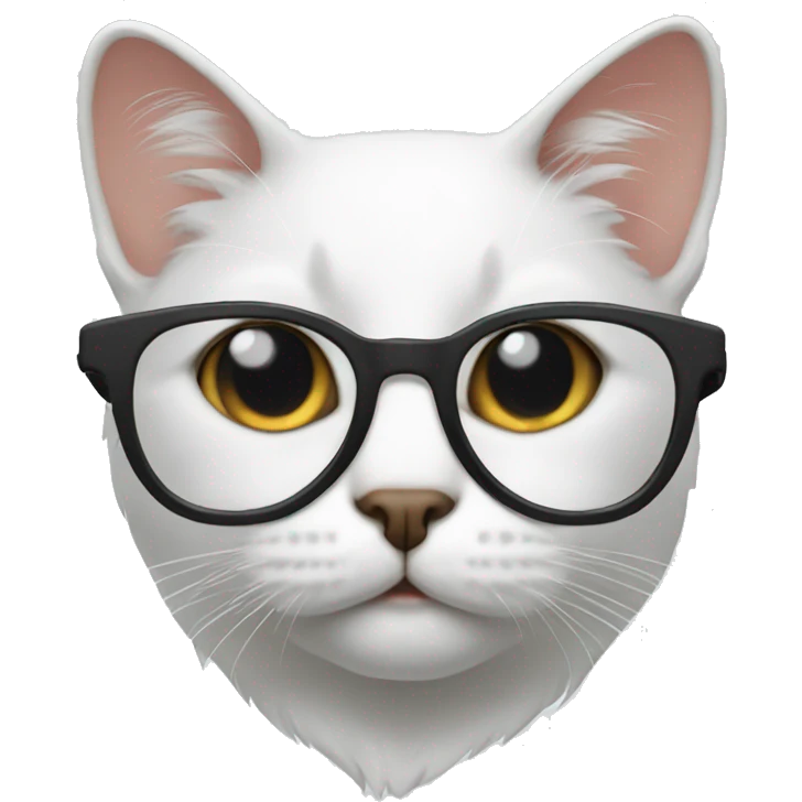 Cat wearing a white glasses emoji