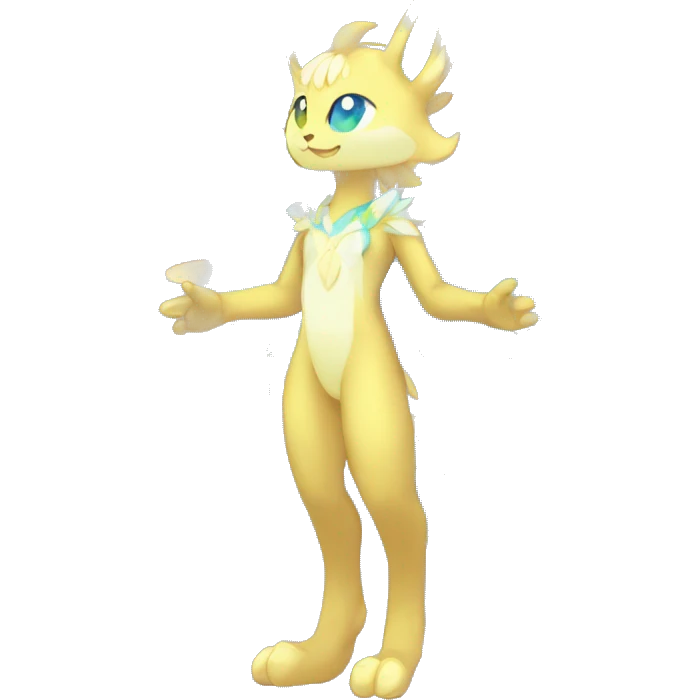 Anthro Sona Colorful Ethereal Pretty Godly Celestial Shiny Fakemon Full Body emoji