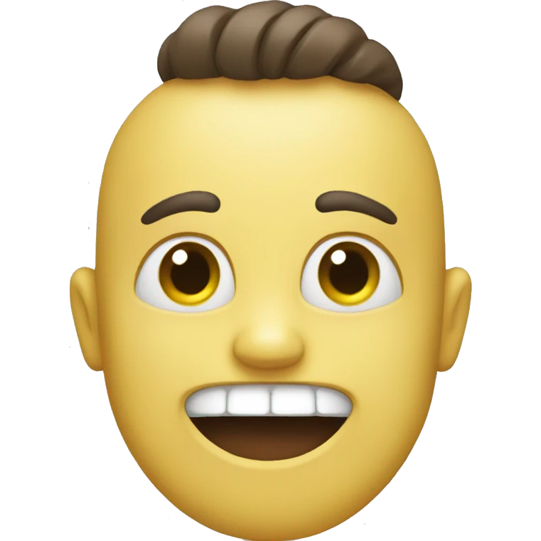 Smiling emoji with yellow bone in mouth  emoji