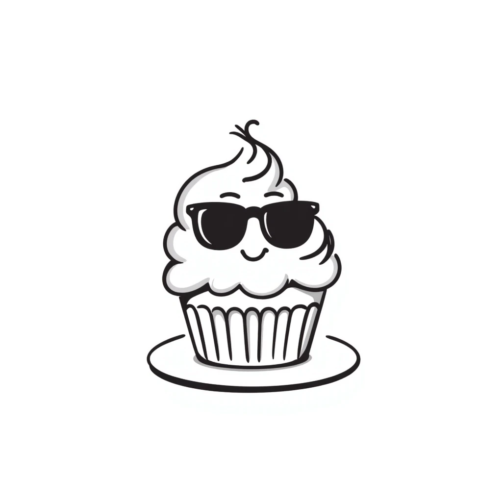 cupcake with glasses emoji