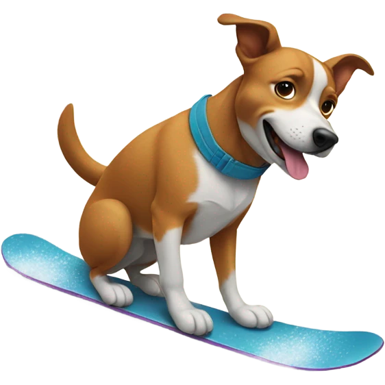 Dog snowboarding emoji