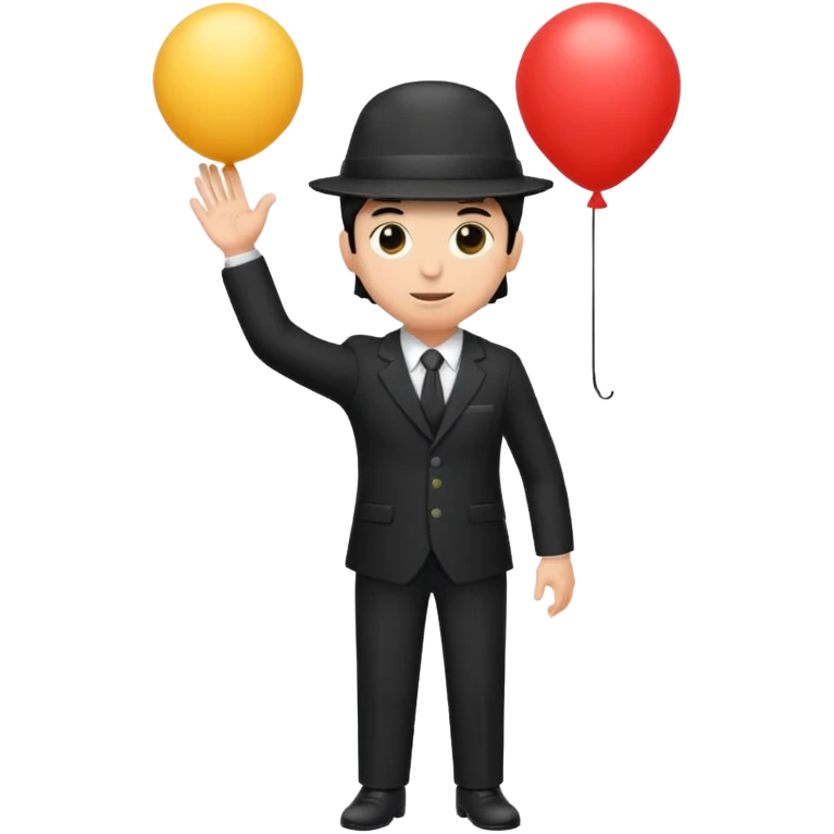 Director tecnico con un traje negro, gorra y un balon bajo el brazo emoji