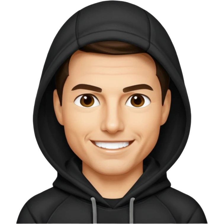 tom cruise with black hoodie emoji