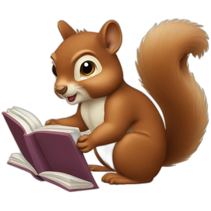 squirrel reading a book emoji