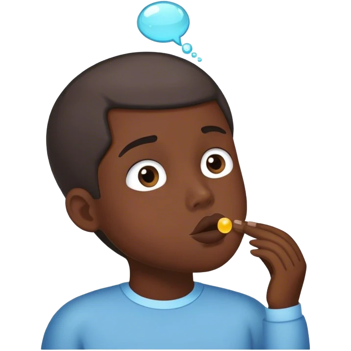 shut mouth with a thought seed bubble In its head emoji