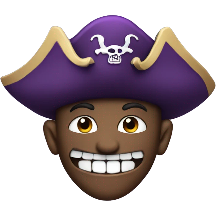 Purple pirate with buck teeth emoji