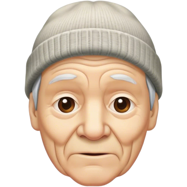 wrinkly old man beanie hat emoji