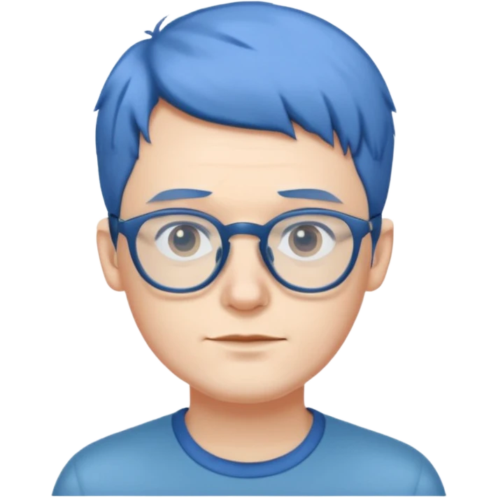 short blue haired man emoji