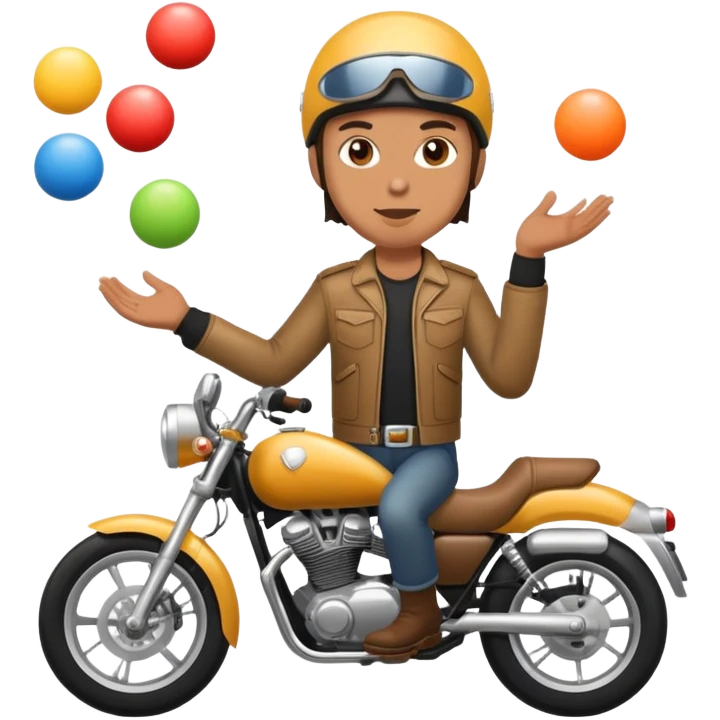 Motociclista haciendo malabares  emoji