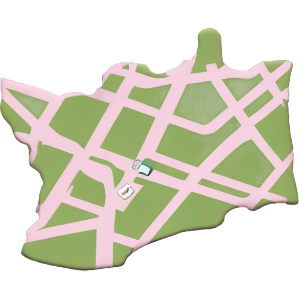 Pink map emoji