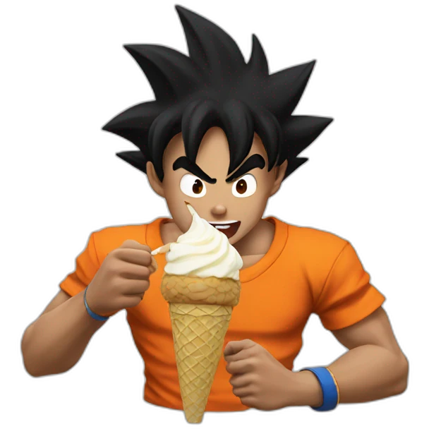 Goku eating ice cream emoji