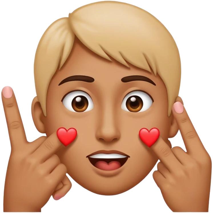 Heart eye emoji with middle finger  emoji