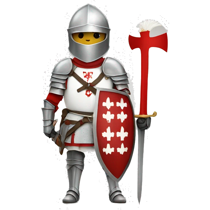 Knight with saint Georges Armor white and red emoji