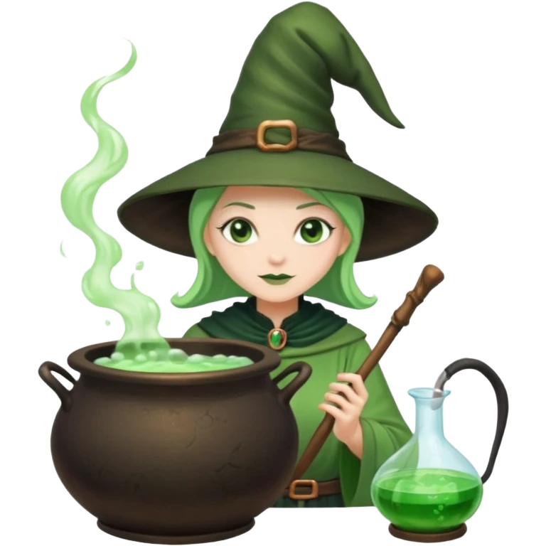 green witch cooking potion emoji