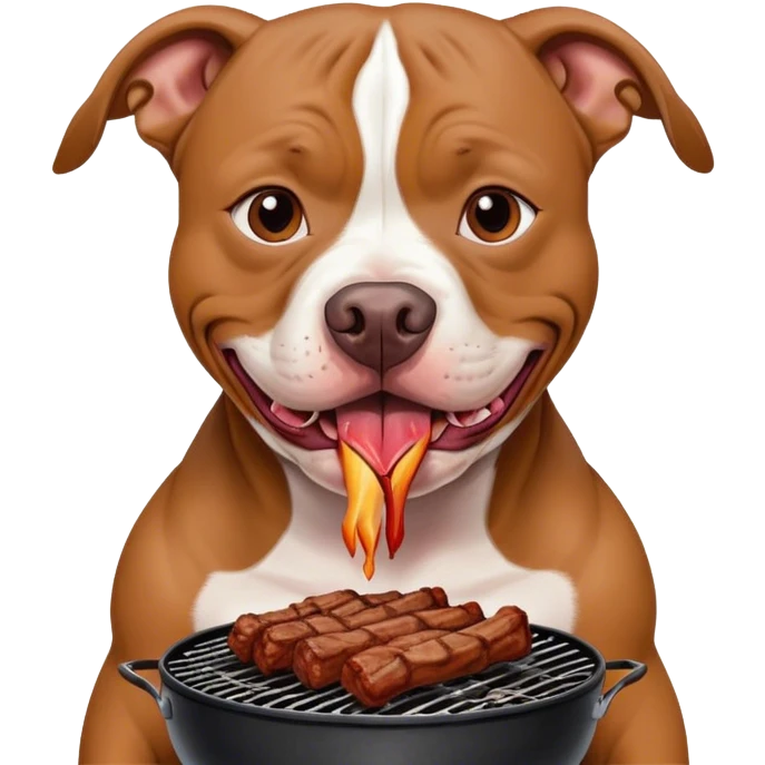 Pitbull eating bqq emoji
