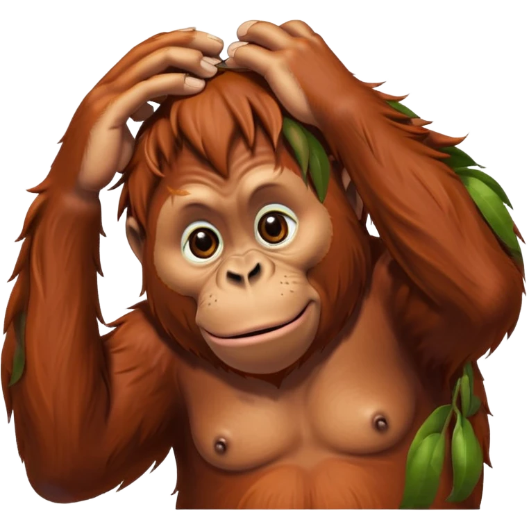 Orangutan scratching his head emoji