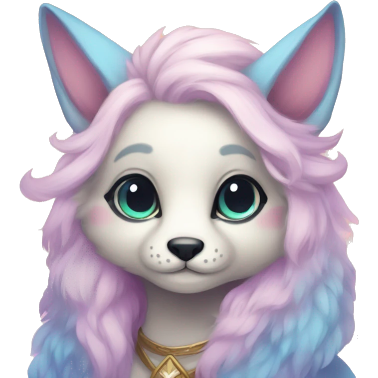Kawaii bright fantasy ethereal anthro fursona animal emoji