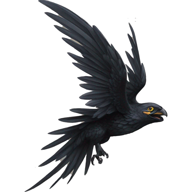 black wing outstretched emoji