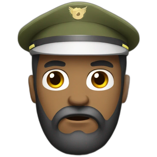Angry military man with a beard emoji