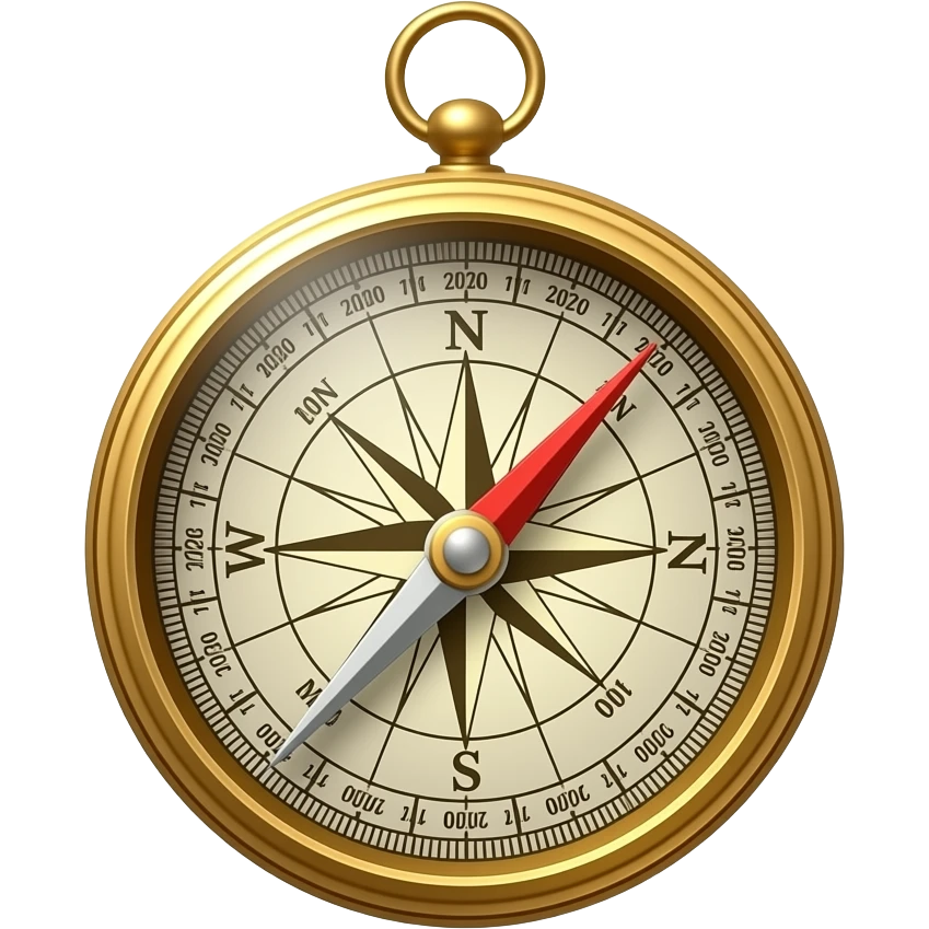 A golden compass with a halo around it emoji