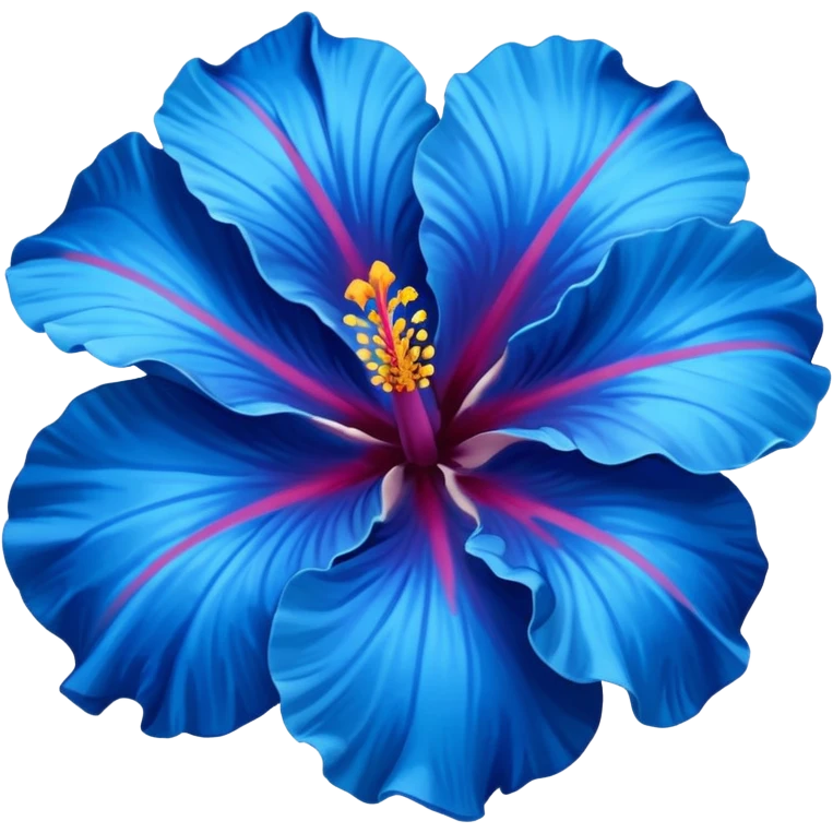 Blue hibiscus emoji