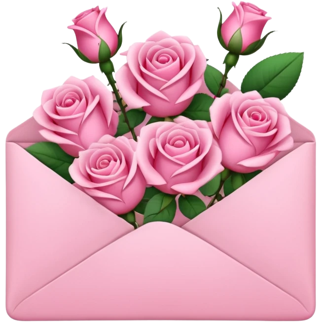 Envelope filled with pink roses  emoji