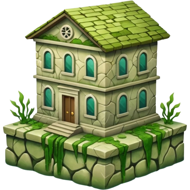 a building nearly underwater emoji