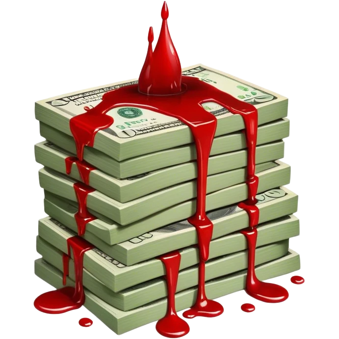 Stack of Money with blood drips emoji