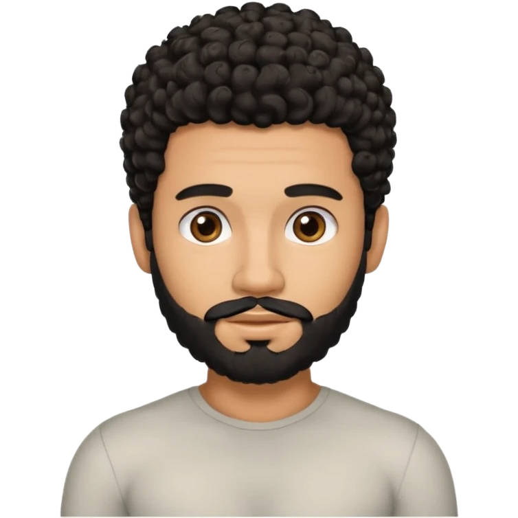 Tan Latino, Mexican male, black curly hair, shape of hair is a modern fade hair cut. with beard. He is standing naked posing.  emoji