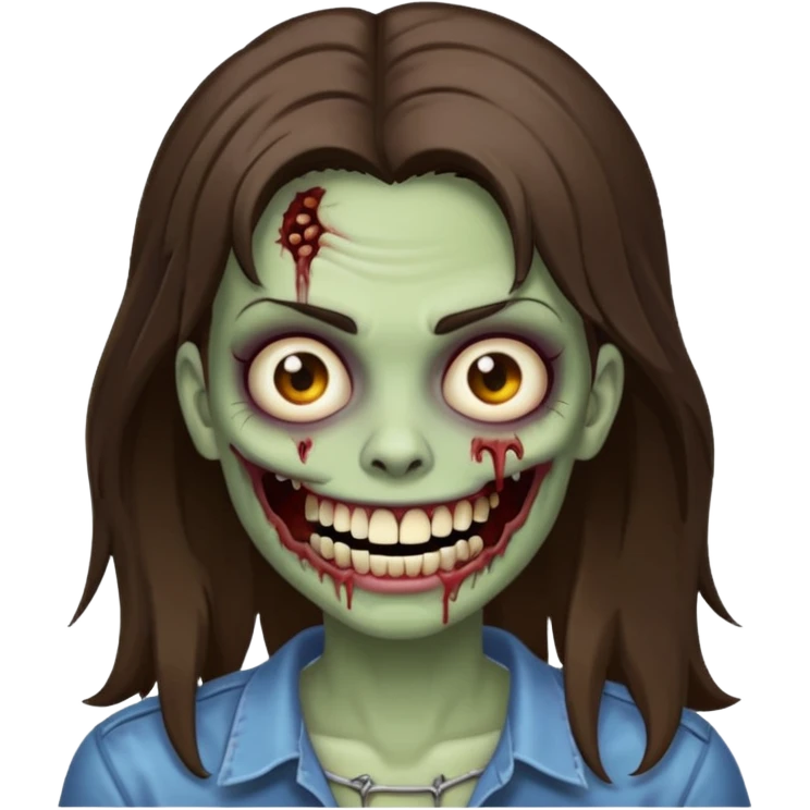 zombie with Brunette  hair and grillz  emoji