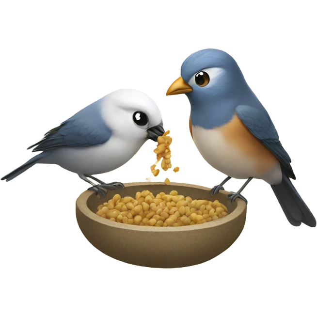 Bird feeding another bird emoji